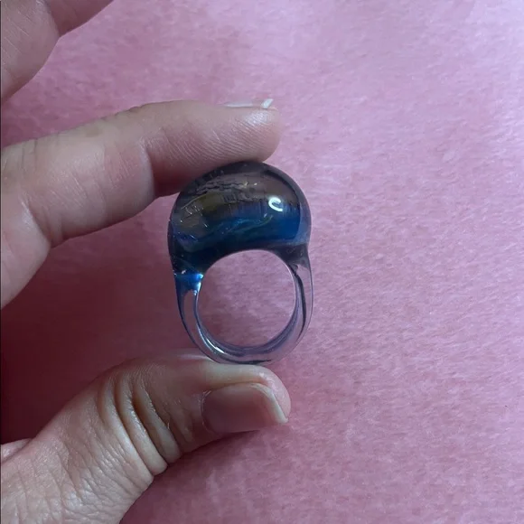 06# Elegant Blue Murano Glass Ring - Picture 9 of 10